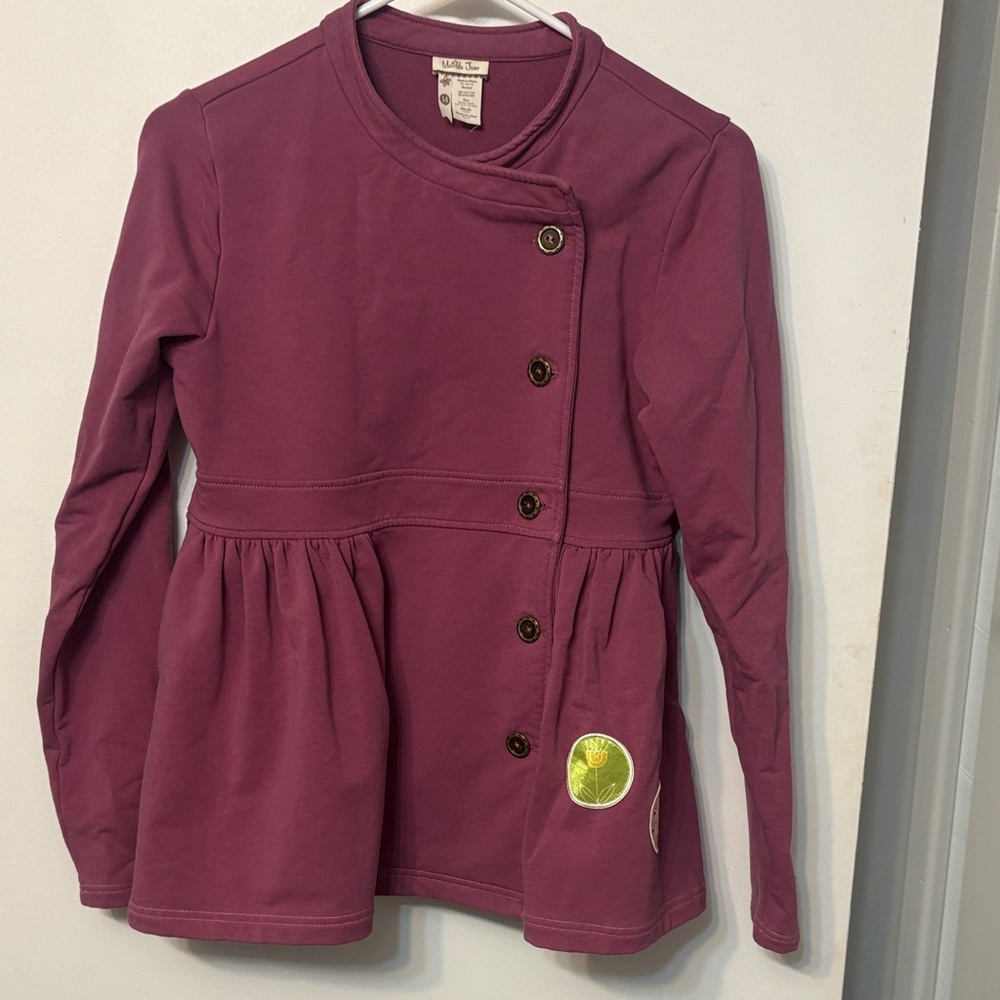 Matilda Jane Mauve Knit jacket pockets size 14